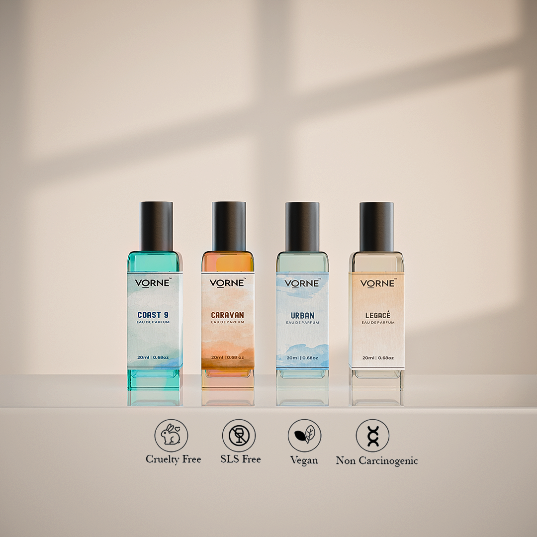 VORNE Eau De Parfum Gift Set for Men | Pack of 4 Fragrances (4 x 20ml EDPs)
