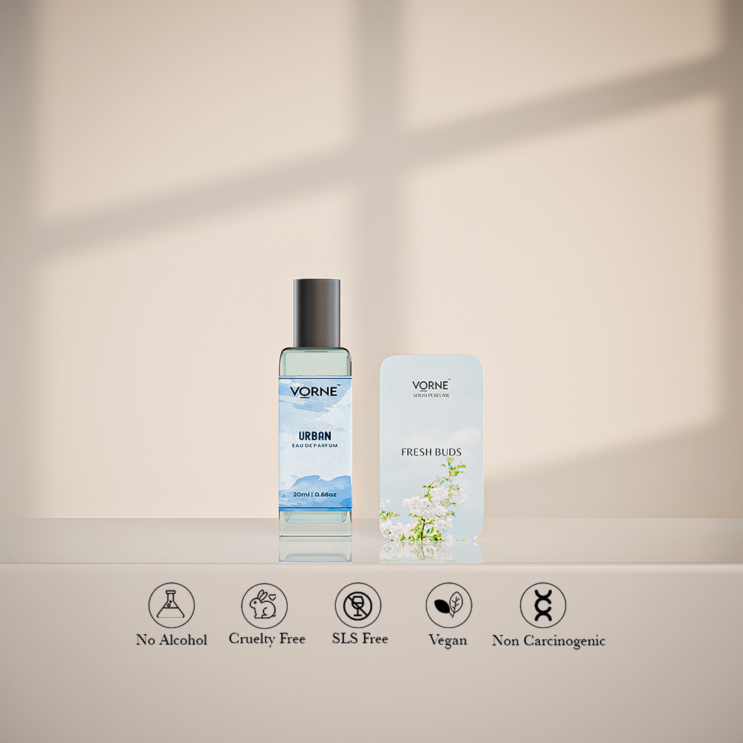 VORNE Urban Eau De Parfum & Fresh Buds Solid Perfume Combo for Men (EDP + 12g Solid Perfume)