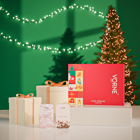 VORNE Midnight Whisper & Arabic Rose Solid Perfume Combo | Christmas Special Edition for Women (2 x 12g)