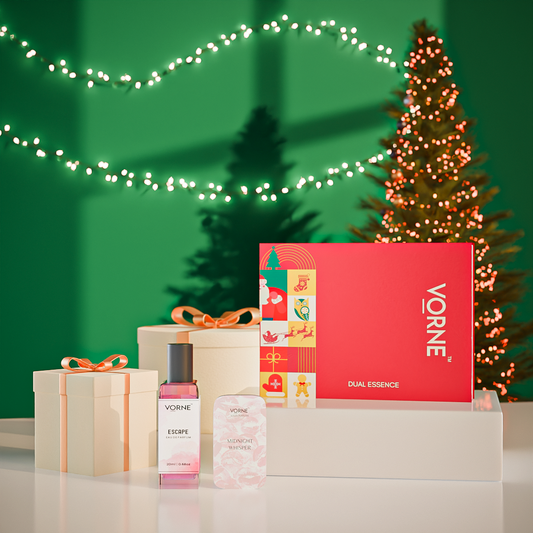 VORNE Escape Eau De Parfum & Midnight Whisper Solid Perfume Combo | Christmas Special Edition for Women (EDP + 12g Solid Perfume)