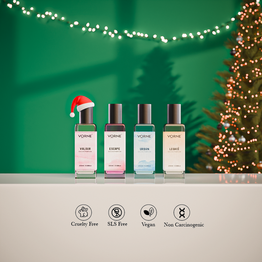 VORNE Eau De Parfum Pack of 4 | Christmas Special Edition for Women (4 x 20ml EDPs)