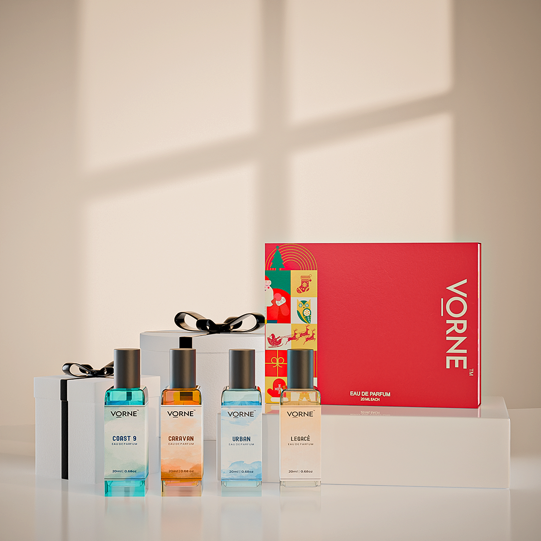 VORNE Eau De Parfum Gift Set for Men | Pack of 4 Fragrances (4 x 20ml EDPs)