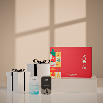 VORNE Marine Spirit & Active Icon Solid Perfume Gift Set for Men | Fragrance Combo (2 x 12g)