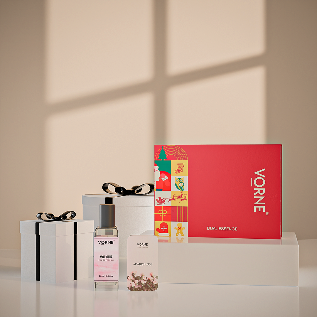 VORNE Valour Eau De Parfum & Arabic Rose Solid Perfume Combo for Women (EDP + 12g Solid Perfume)