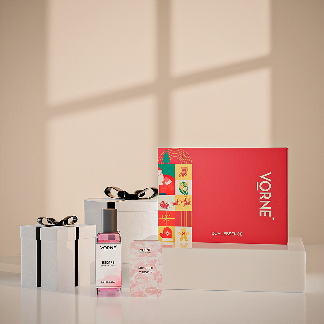 VORNE Escape Eau De Parfum & Midnight Whisper Solid Perfume Combo for Women (EDP + 12g Solid Perfume)