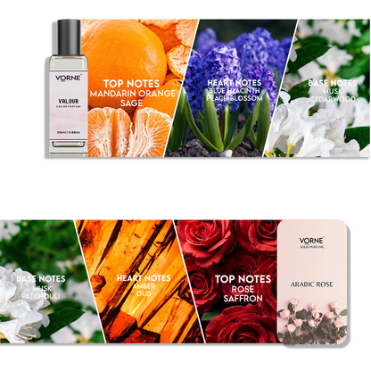 VORNE Valour Eau De Parfum & Arabic Rose Solid Perfume Combo for Women (EDP + 12g Solid Perfume)