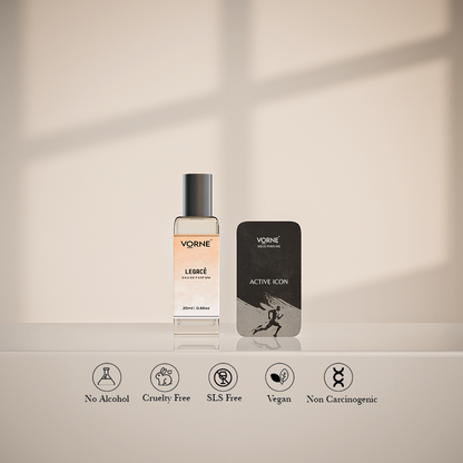 VORNE Legace Eau De Parfum & Active Icon Solid Perfume Combo for Men (EDP + 12g Solid Perfume)