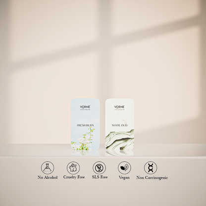 VORNE Fresh Buds & White Oud Solid Perfume Gift Set | Unisex Fragrance Combo (2 x 12g)