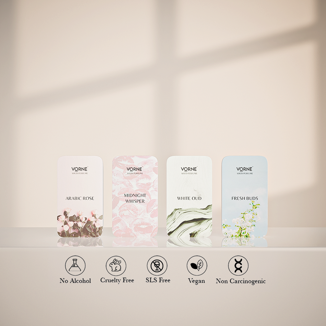 VORNE Solid Perfume Gift Set for Women | Pack of 4 Fragrances (4 x 12g)