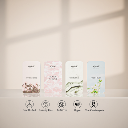 VORNE Solid Perfume Gift Set for Women | Pack of 4 Fragrances (4 x 12g)
