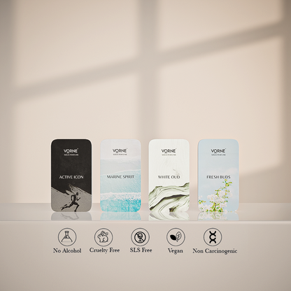 VORNE Solid Perfume for men | Gift Set for Men | Pack of 4 (4×12g)