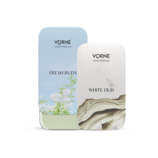 VORNE Fresh Buds and White Oud Solid Perfume Combo Set for men and Women