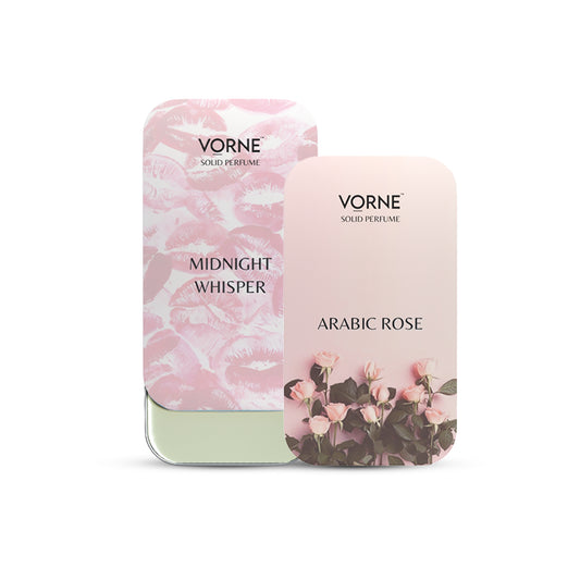 VORNE Midnight Whisper and Arabic Rose Solid Perfume Combo Set for Women