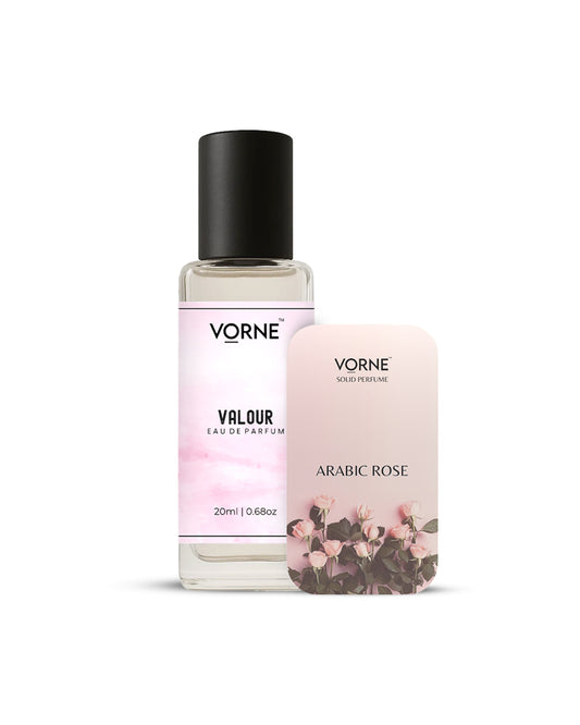 VORNE ValourEDP and Arabic Rose Solid Perfume Combo for Women