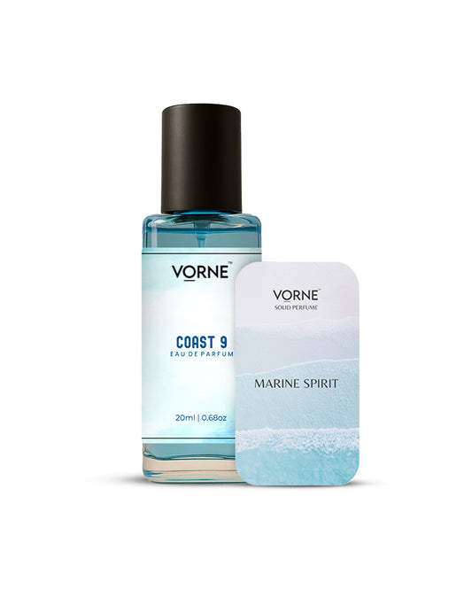 VORNE Coast 9 EDP and Marine Spirit Solid Perfume Combo For Men