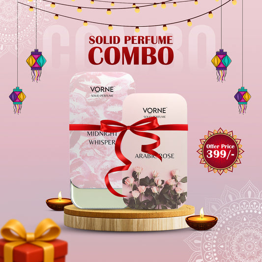 VORNE Midnight Whisper and Arabic Rose Solid Perfume Combo Set for Women