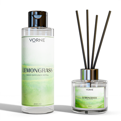 Vorne Lemongrass Reed Diffuser | Fresh Citrus Natural Room Freshener