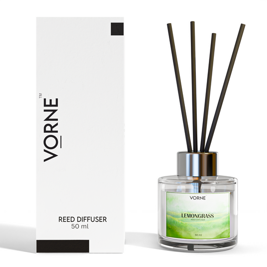 VORNE Lemongrass Reed Diffuser 50ml | Fresh Citrus Natural Room Freshener