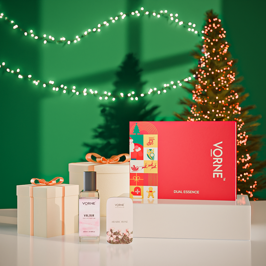 VORNE Valour Eau De Parfum & Arabic Rose Solid Perfume Combo | Christmas Special Edition for Women (EDP + 12g Solid Perfume)