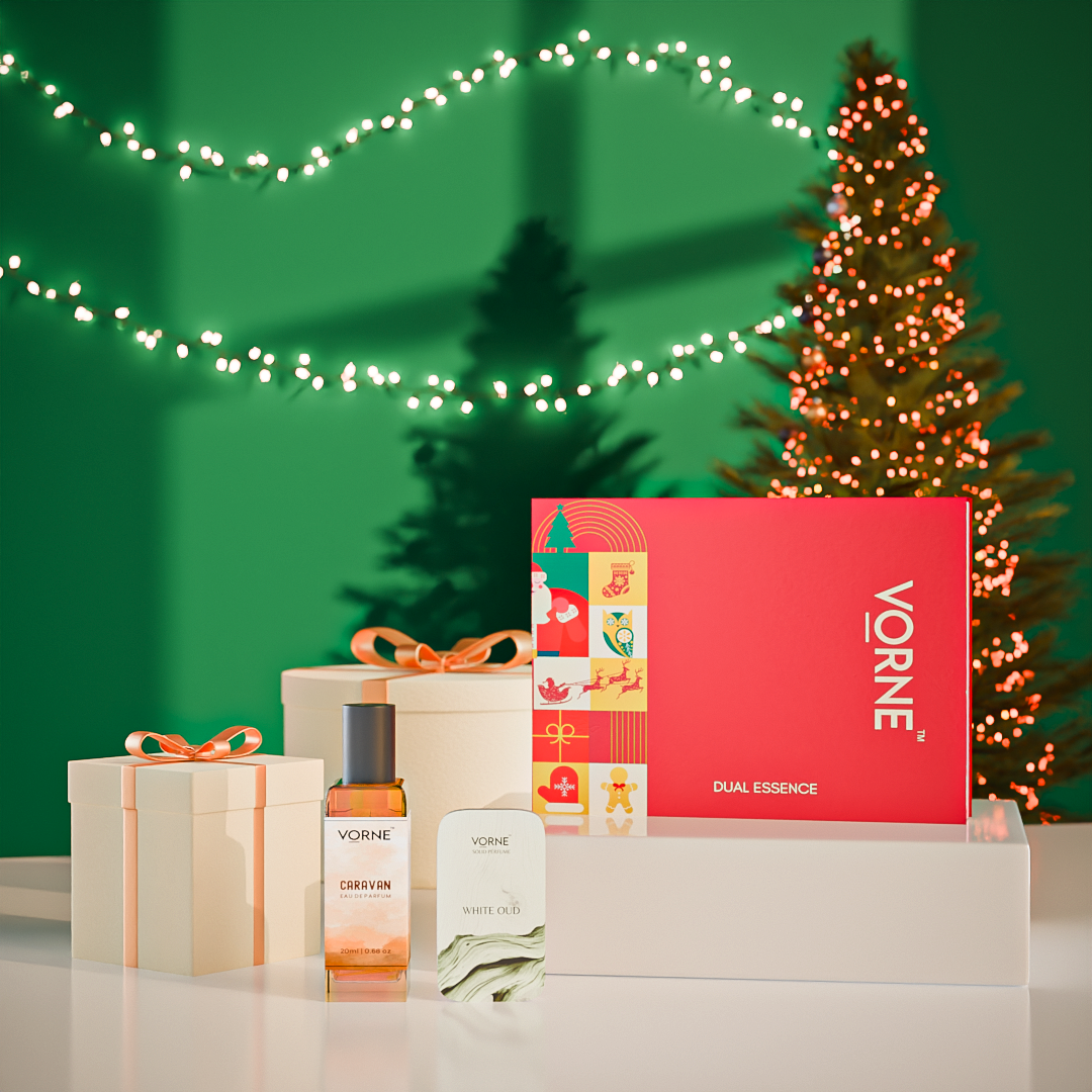 VORNE Caravan Eau De Parfum & White Oud Solid Perfume Combo | Christmas Special Edition for Men (EDP + 12g Solid Perfume)