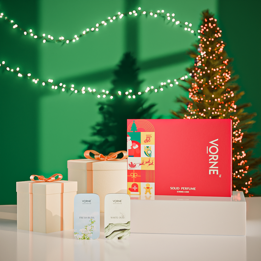 VORNE Fresh Buds & White Oud Solid Perfume Combo | Christmas Special Edition for Men & Women (2 x 12g)