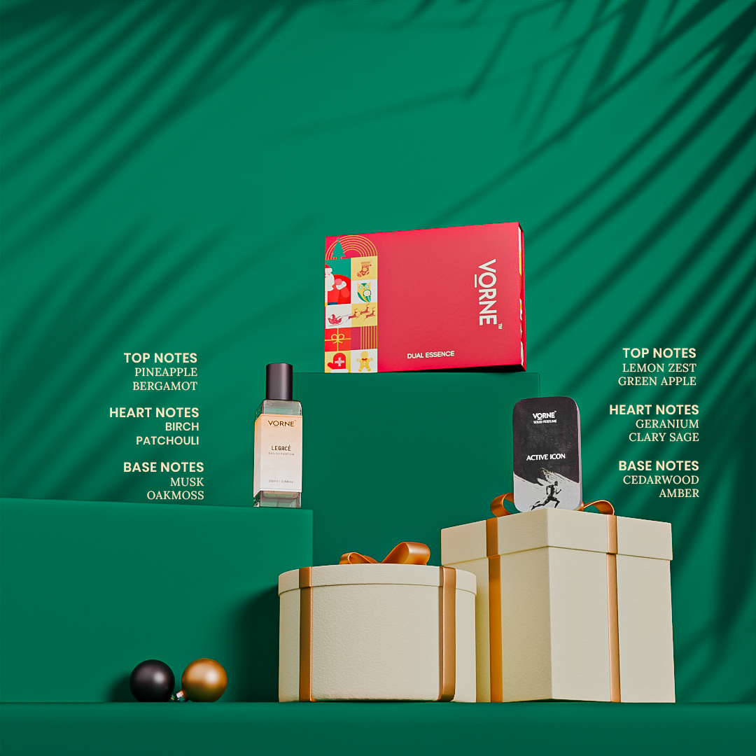 VORNE Legace Eau De Parfum & Active Icon Solid Perfume Combo | Christmas Special Edition for Men (EDP + 12g Solid Perfume)