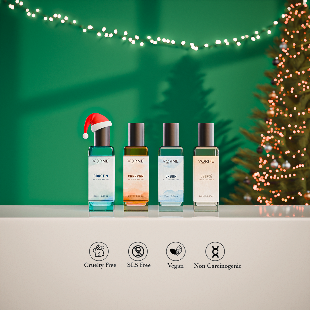 VORNE Eau De Parfum Pack of 4 | Christmas Special Edition for Men (4 x 20ml EDPs)