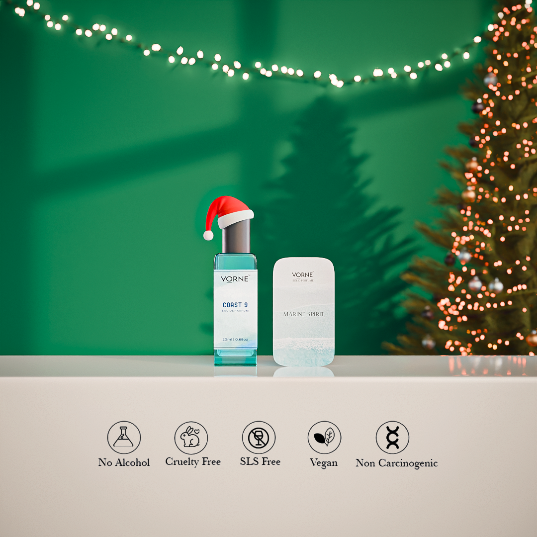 VORNE Coast 9 Eau De Parfum & Marine Spirit Solid Perfume Combo |  Christmas Special Edition for Men (EDP + 12g Solid Perfume)