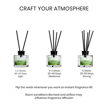 Vorne Lemongrass Reed Diffuser | Fresh Citrus Natural Room Freshener