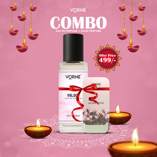 VORNE ValourEDP and Arabic Rose Solid Perfume Combo for Women