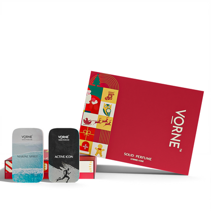 VORNE Marine Spirit & Active Icon Solid Perfume Gift Set for Men | Fragrance Combo (2 x 12g)