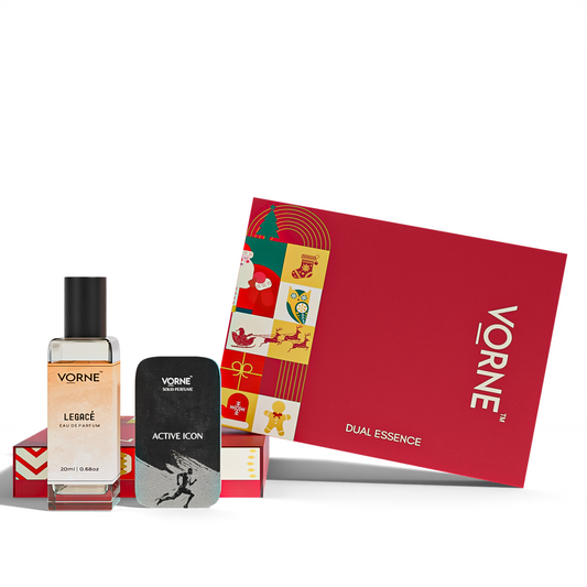 VORNE Legace Eau De Parfum & Active Icon Solid Perfume Combo | Christmas Special Edition for Men (EDP + 12g Solid Perfume)