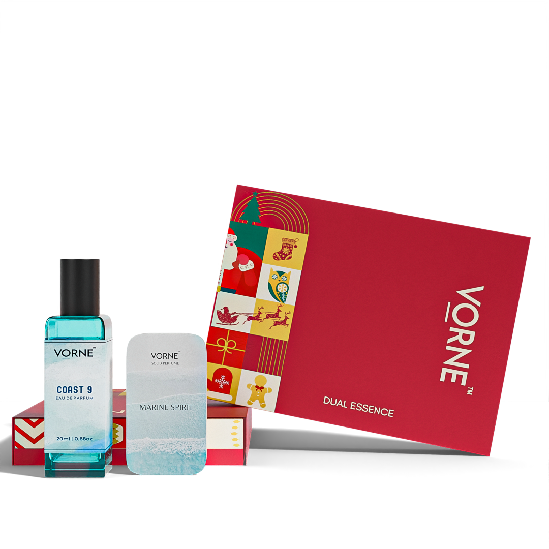VORNE Coast 9 Eau De Parfum & Marine Spirit Solid Perfume Combo |  Christmas Special Edition for Men (EDP + 12g Solid Perfume)