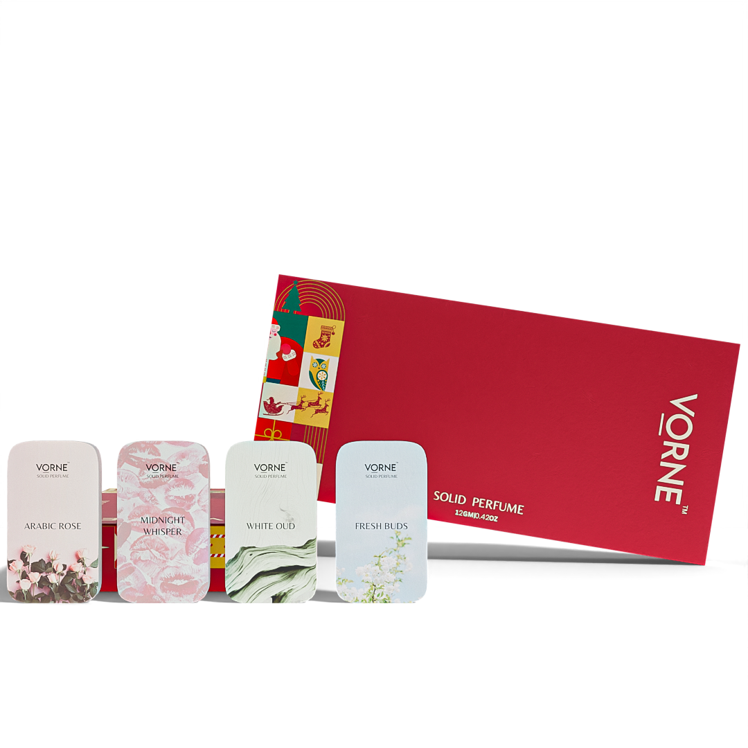 VORNE Solid Perfume Pack of 4 |  Christmas Special Edition for Women (4 x 12g)