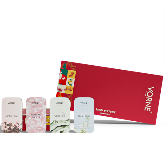 VORNE Solid Perfume Pack of 4 |  Christmas Special Edition for Women (4 x 12g)