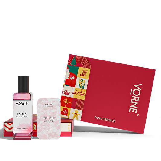 VORNE Escape Eau De Parfum & Midnight Whisper Solid Perfume Combo | Christmas Special Edition for Women (EDP + 12g Solid Perfume)