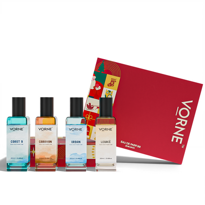 VORNE Eau De Parfum Gift Set for Men | Pack of 4 Fragrances (4 x 20ml EDPs)